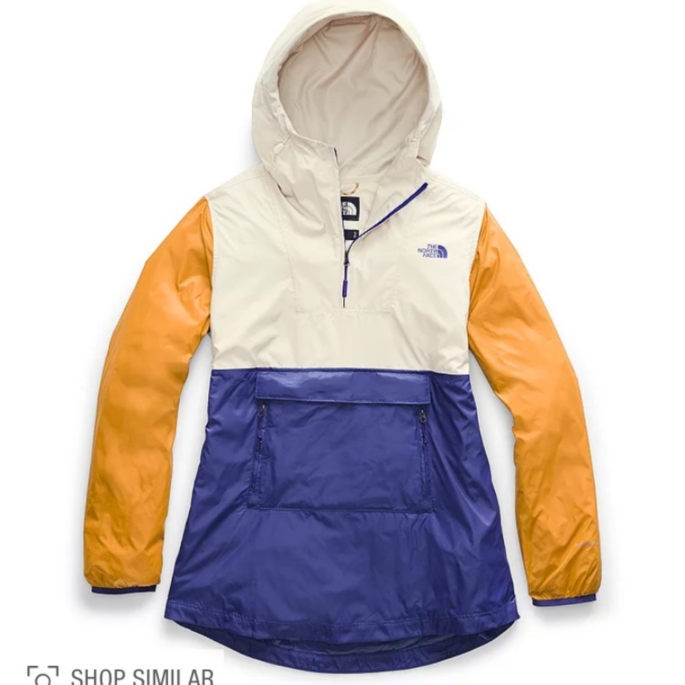 THE NORTH FACE WOMENS FANORAK 2.0 IN AZTEC BLUE + PEYOTE BEIGE